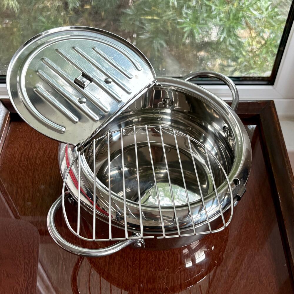Vintage Japanese Style Tempura Fryer Pot Stovetop Deep Fryer